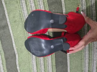 Sandalias tacón rojas Talla 38