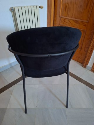 4 Sillas terciopelo negro