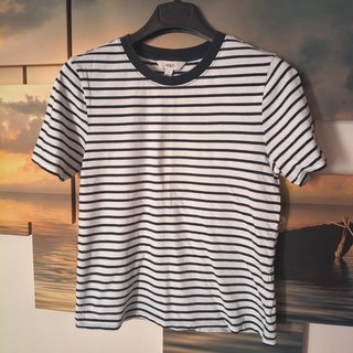 T-shirt M&S Donna Taglia 38 Righe Bianche Nere