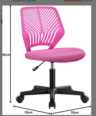Silla giratoria estudio rosa y blanca