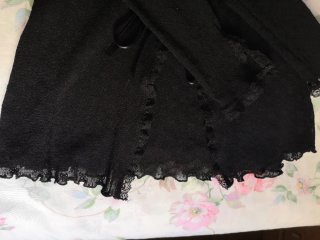 Conjunto chaqueta y top negro encaje