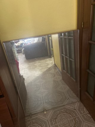 Specchio da trucco in legno e vetro