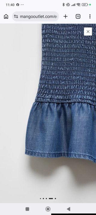 Falda fruncida Volantes Mango Teen Azul Talla S