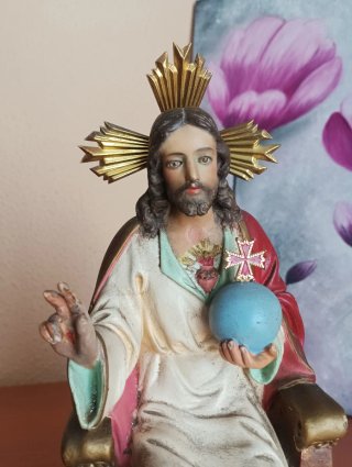 Figura Sagrado Corazón de Jesús Vintage