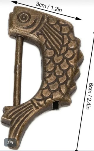 Candado chino antiguo pez con llave