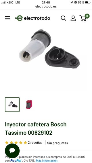 Cafetera Tassimo para piezas (sin perforadora)