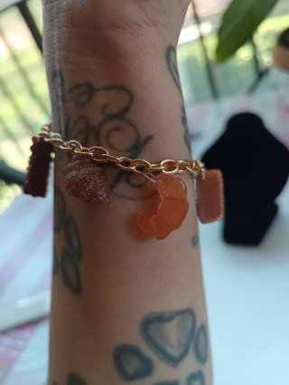 Bracciale charm dolci e croissant