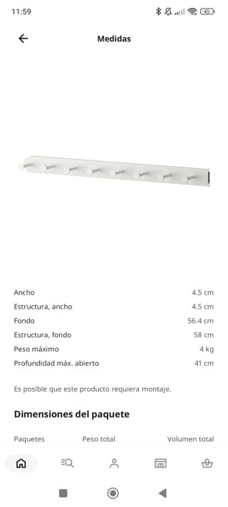 Perchero extraíble Ikea Complement
