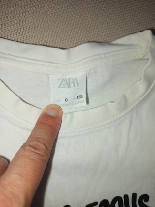 Camiseta Zara niña 8 años oso y frase