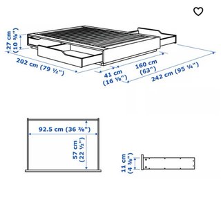 Estructura Cama IKEA Mandal 160x200 + 4 Cajones