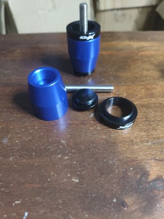 Puños Manillar Moto Aluminio Azul