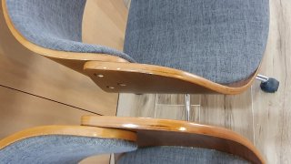 2 Sillas Oficina Giratorias Madera y Tela.
