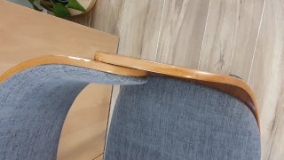2 Sillas Oficina Giratorias Madera y Tela.