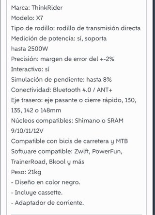 Rodillo Entrenamiento ThinkRider X7 Direct Drive
