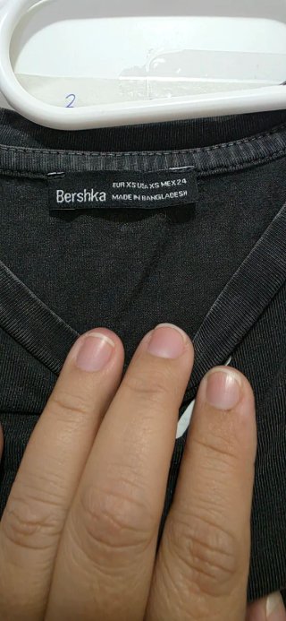 Bershka Crop Top Negro Talla XS