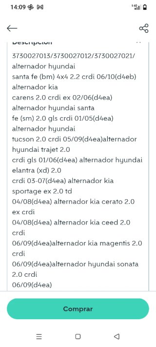 Alternador Hyundai Kia