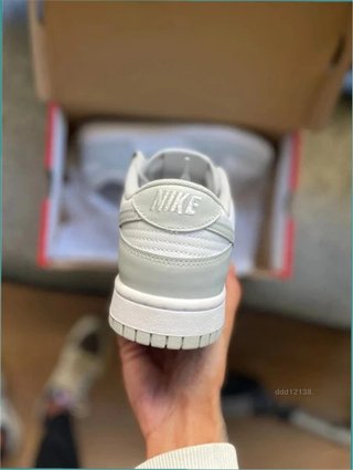 Nike Dunk Low Gris Blanco Cuero Talla 36
