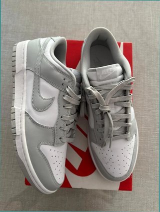 Nike Dunk Low Gris Blanco Cuero Talla 36