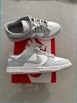 Nike Dunk Low Gris Blanco Cuero Talla 36