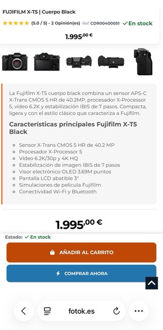 Fujifilm X-T5 - Cámara Nueva con Garantía