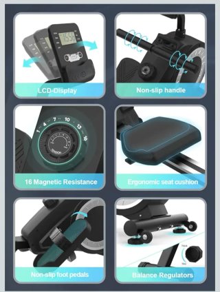 Máquina de remo plegable
