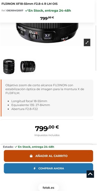 Objetivo Fujifilm XF 18-55mm