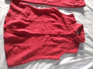 Conjunto pantalón y blusa roja