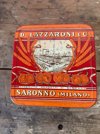 Scatola Latta Vintage Lazzaroni Amaretti Saronno –