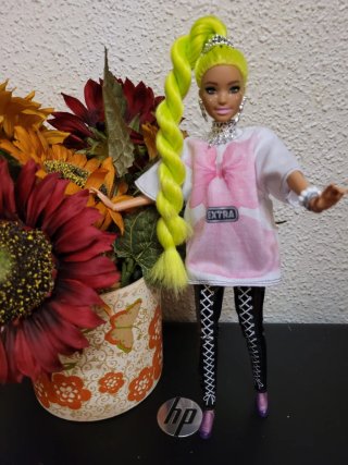 Muñeca Barbie Extra con pelo verde