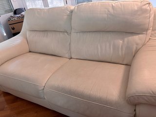 Divano in pelle beige 2 posti