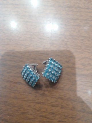 Pendientes Oro Blanco 18kt Topacios y Brillantes