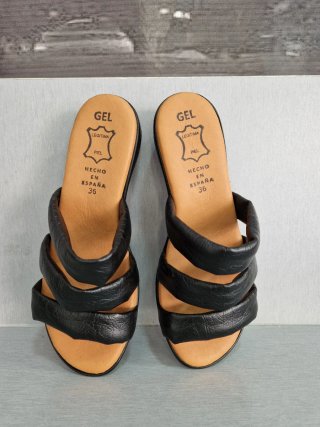 Sandalias Piel Negro Tallas 36-41-42 nuevas