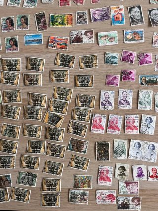 Lote 2 sellos de correos vintage matasellados