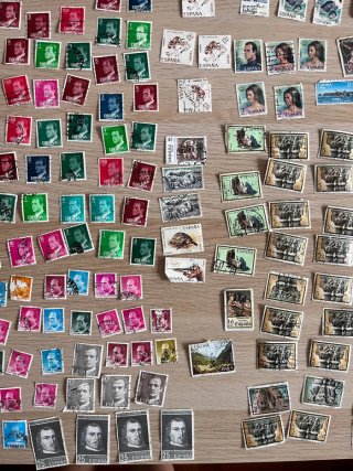 Lote 2 sellos de correos vintage matasellados