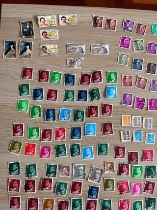 Lote 2 sellos de correos vintage matasellados
