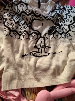 Sudadera Snoopy Punto Blanco y Negro