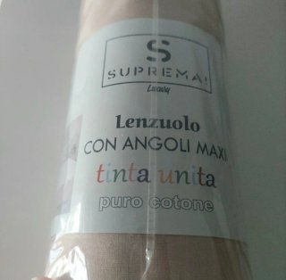 Lenzuolo sotto matrimoniale beige cotone