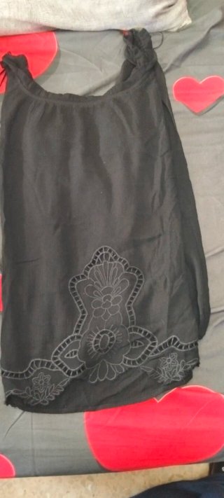 Blusa gasa calada negra talla única