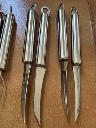 Set cubiertos patatas metal plateado