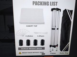 CARPAS PLEGABLE 3X3 GRIS NUEVA+4 BOLSAS DE PESO