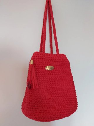 Borsa secchiello fatta a mano rossa