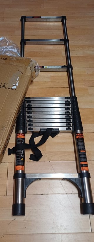 Escalera telescópica aluminio 3,8m EN SU CAJA