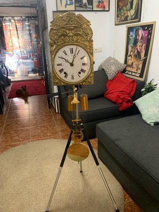 Reloj de pie antiguo Morez dorado