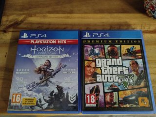 Juego PS4 Horizon Zero Dawn y GTA V Premium.