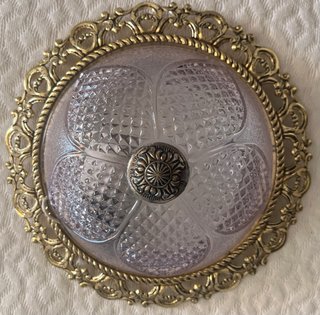 Plafón vintage dorado y cristal