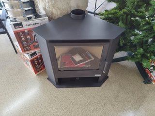 Estufa leña rinconera 8kW Negra