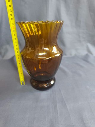 Jarrón vintage ámbar cristal
