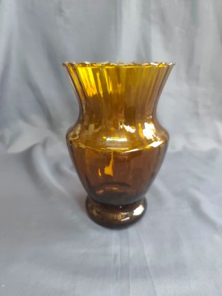 Jarrón vintage ámbar cristal