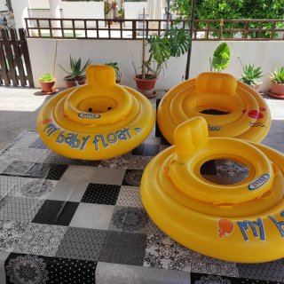 Flotadores infantil amarillo con asiento 3 unidade