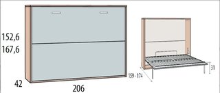 CAMA ABATIBLE MATRIMONIO 135×190 horizontal WIN |